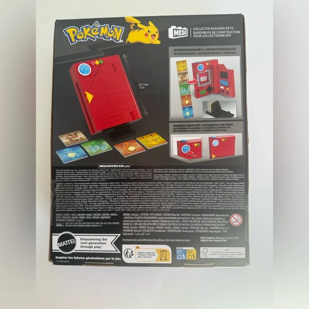 MEGA Pokémon Building Toys Set, Kanto Region Pokédex with 322 Pieces
